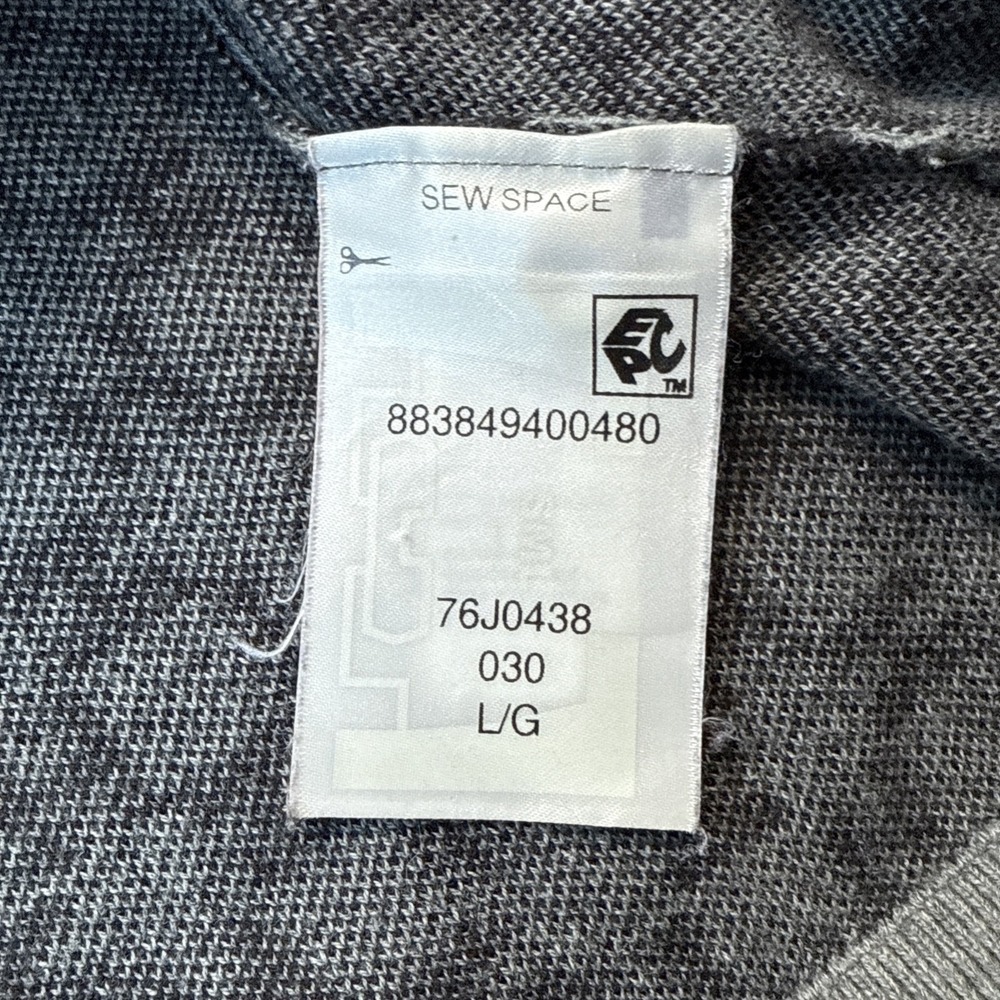 Tommy Hilfiger Cardigan Womens Large Gray Logo 100% Cotton Long Sleeve Fitted - Picture 10 of 12